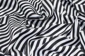 Black and White Striped Viscose