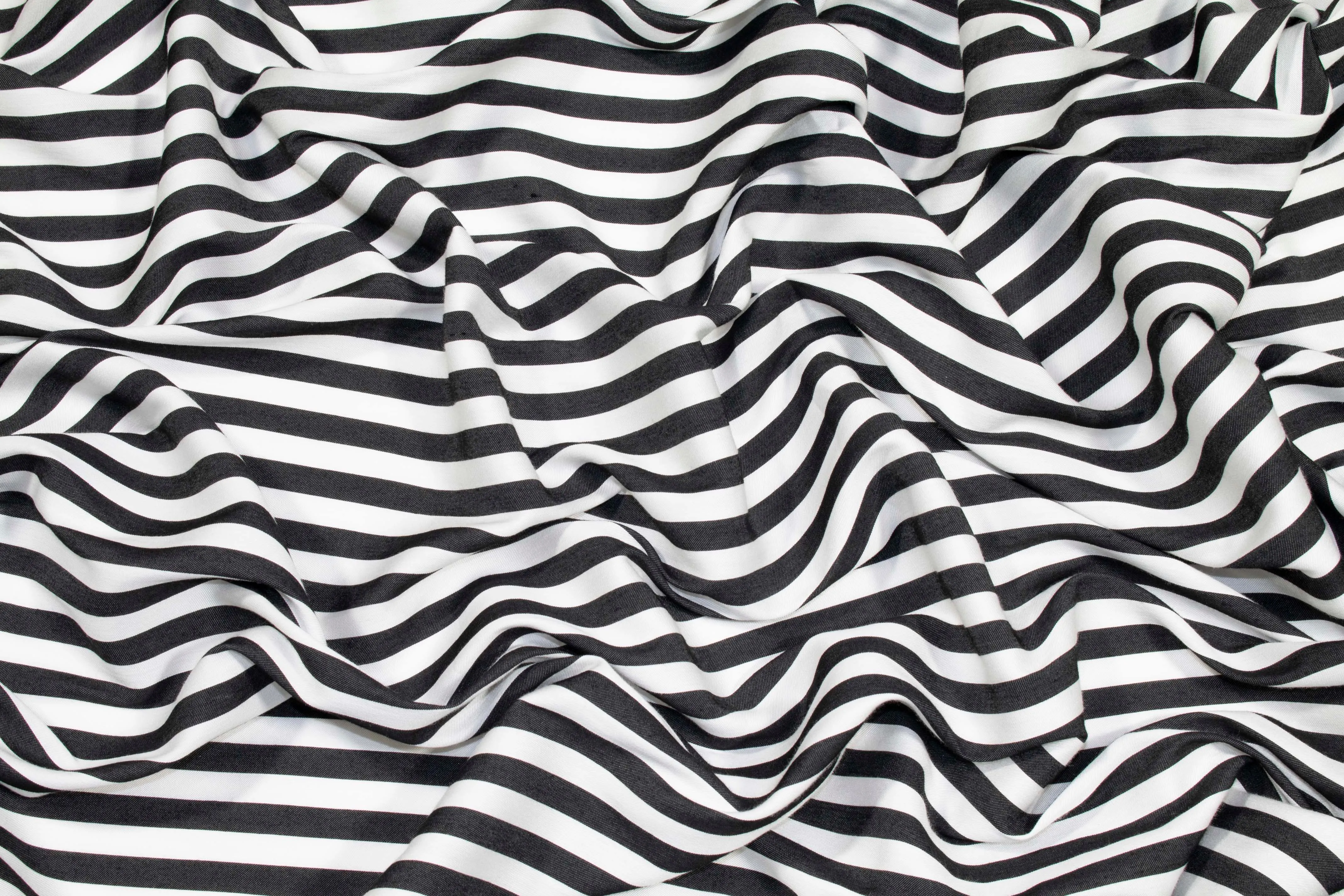 Black and White Striped Viscose