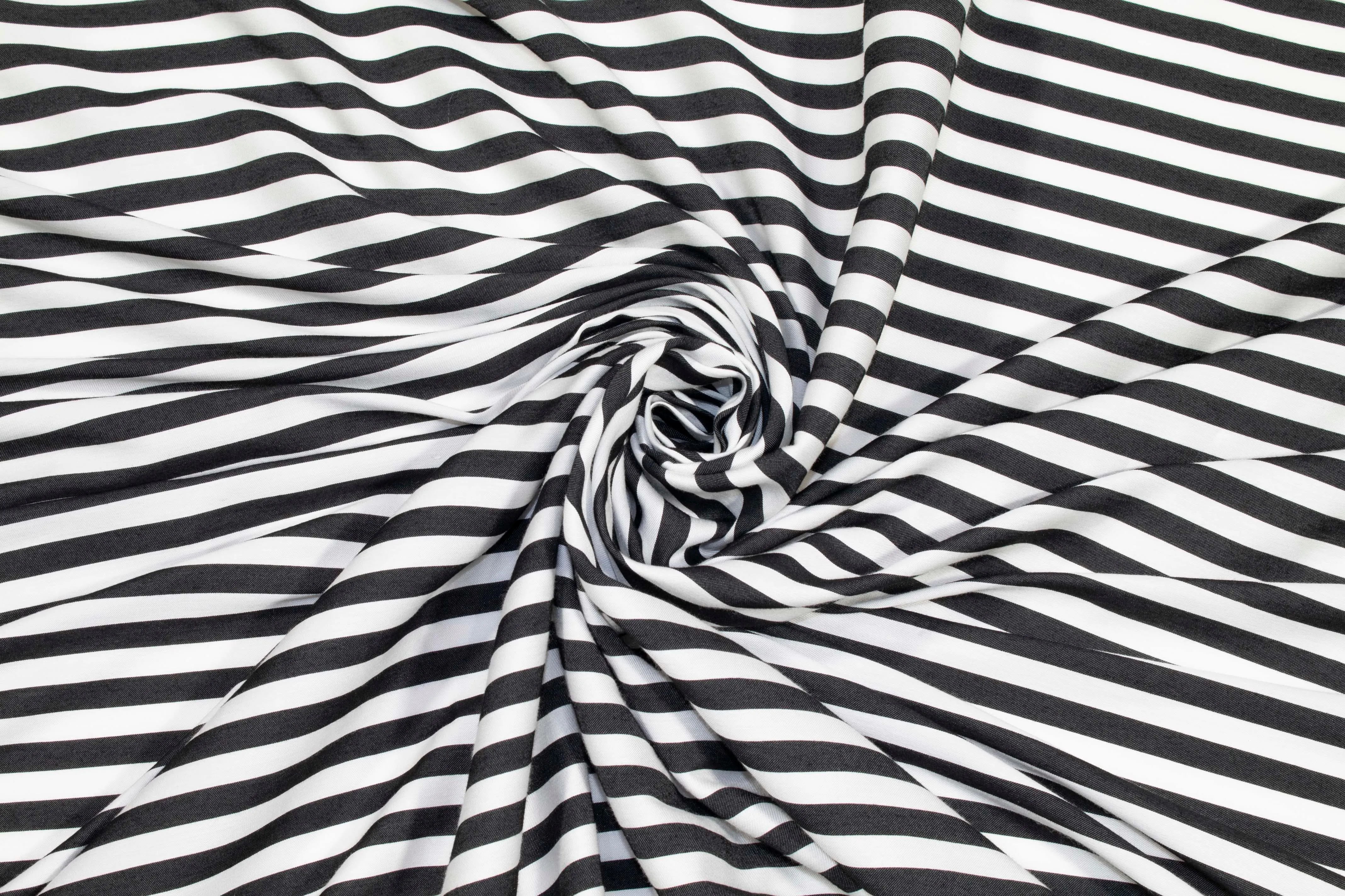 Black and White Striped Viscose