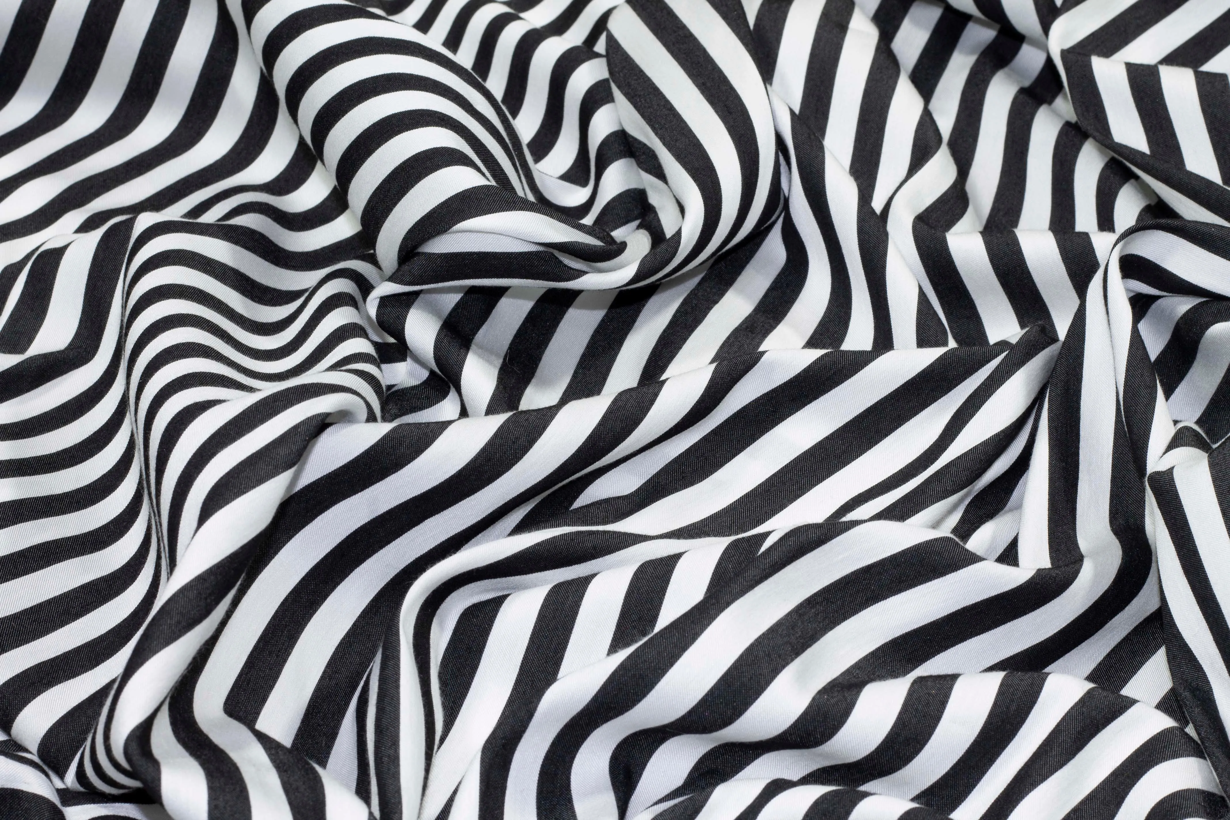 Black and White Striped Viscose
