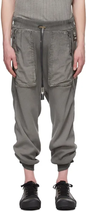 Boris Bidjan Saberi Grey Resin-Dyed Long John Lounge Pants