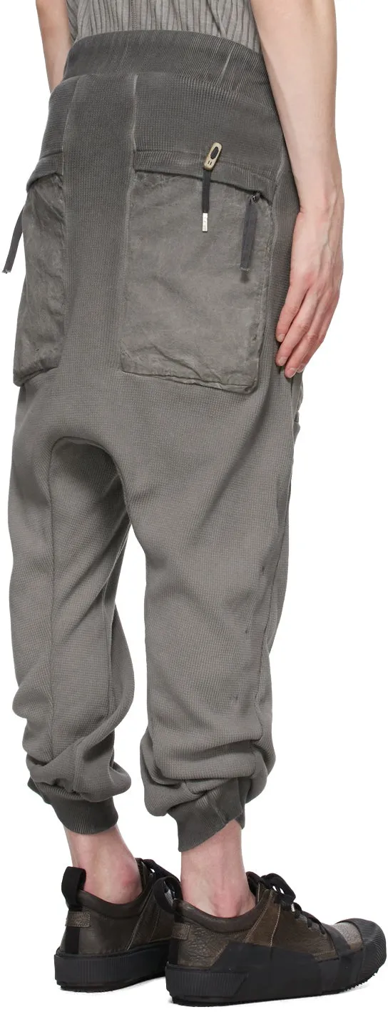 Boris Bidjan Saberi Grey Resin-Dyed Long John Lounge Pants