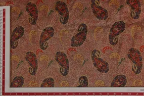 Brown Tussar Impression Fabric