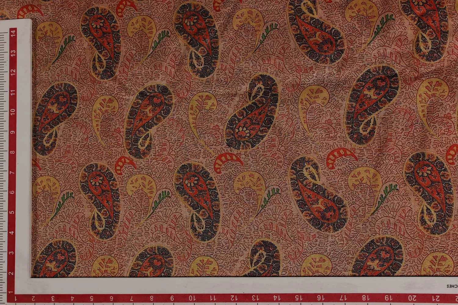 Brown Tussar Impression Fabric
