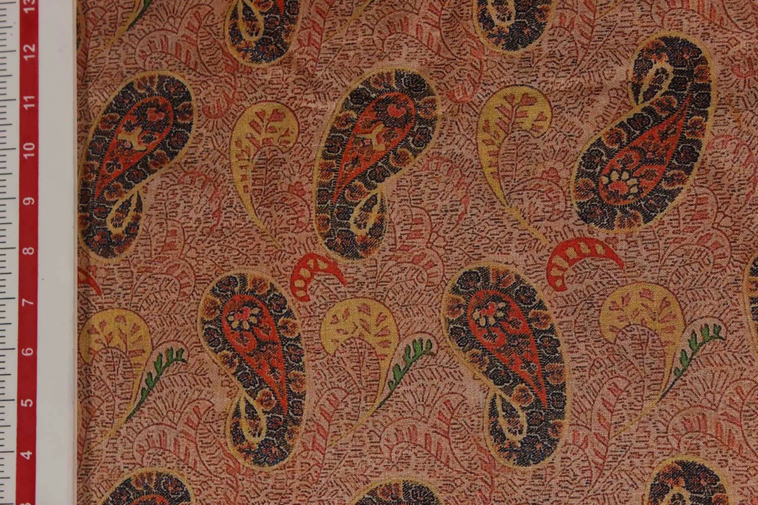 Brown Tussar Impression Fabric