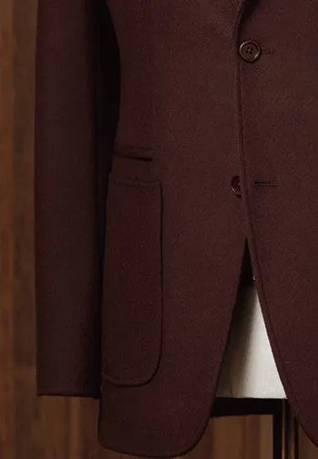 Burgundy Casual Blazer & Black Casual Draw Pant