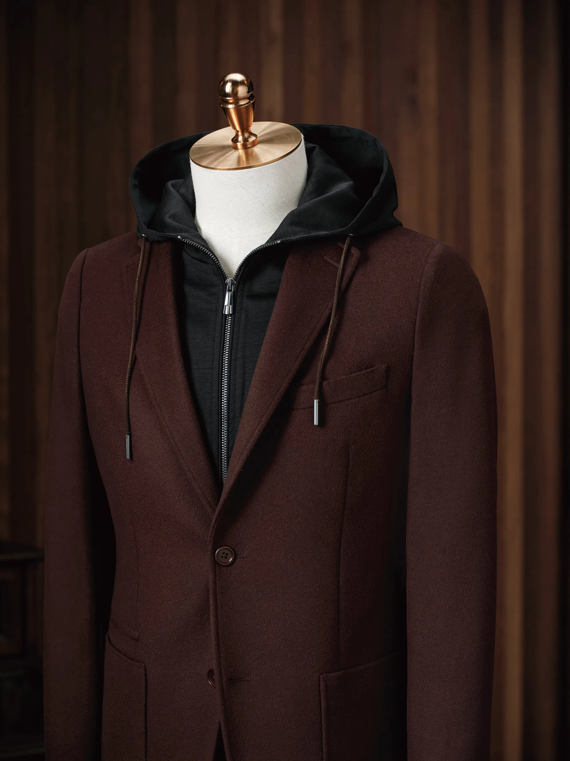 Burgundy Casual Blazer & Black Casual Draw Pant