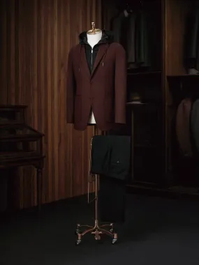 Burgundy Casual Blazer & Black Casual Draw Pant
