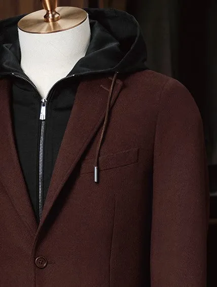 Burgundy Casual Blazer & Black Casual Draw Pant