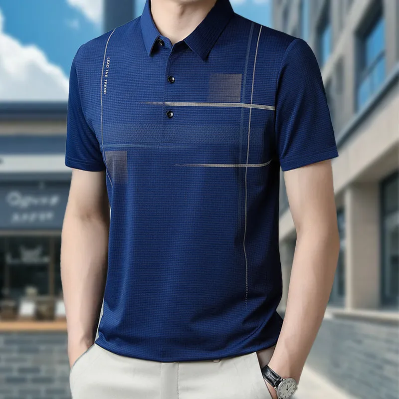 💥Buy 2 get 10% off💥Men's Loose Cool Breathable Lapel T-Shirt👔