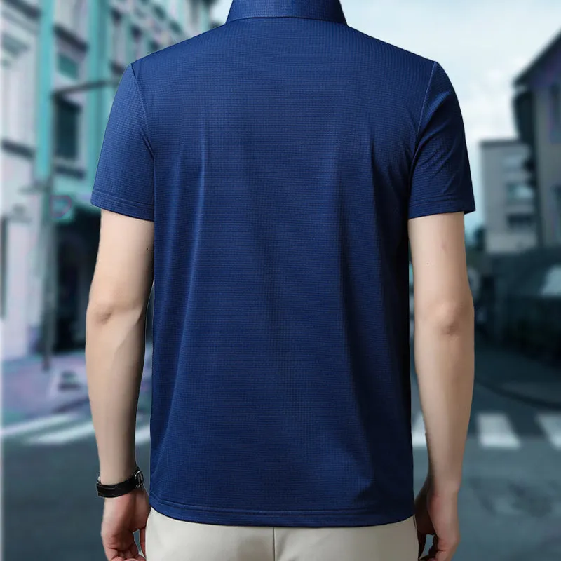 💥Buy 2 get 10% off💥Men's Loose Cool Breathable Lapel T-Shirt👔