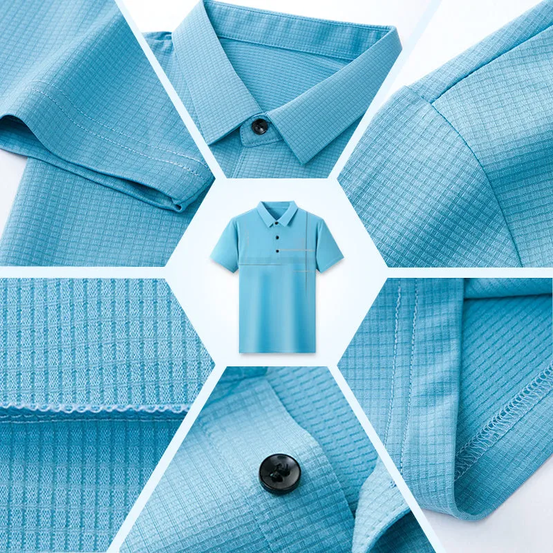 💥Buy 2 get 10% off💥Men's Loose Cool Breathable Lapel T-Shirt👔