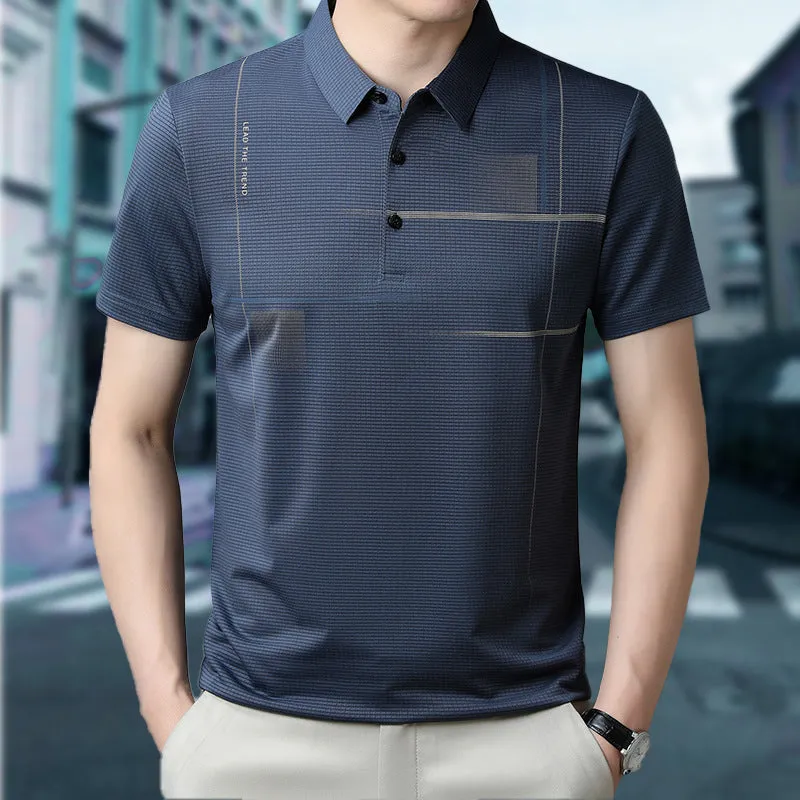 💥Buy 2 get 10% off💥Men's Loose Cool Breathable Lapel T-Shirt👔