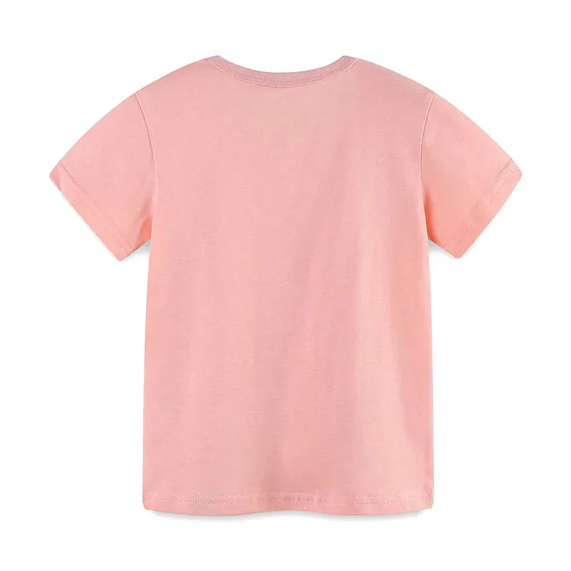 Cartoon Animals Print Soft Cotton Summer Tops for Kids