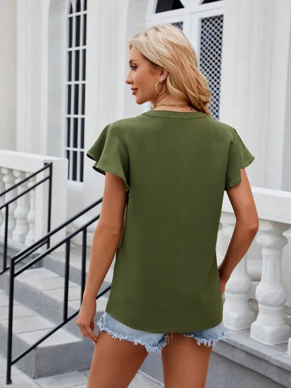 Chic Relaxed Sleeve Chiffon Blouse for Effortless Elegance