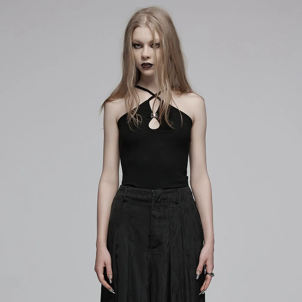 Chinese Style Water-drop Hollow Camisole OPT-888DDF