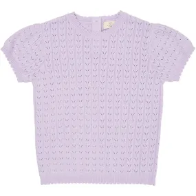 COPENHAGEN COLORS Lavender Knitted Pointelle T-shirt
