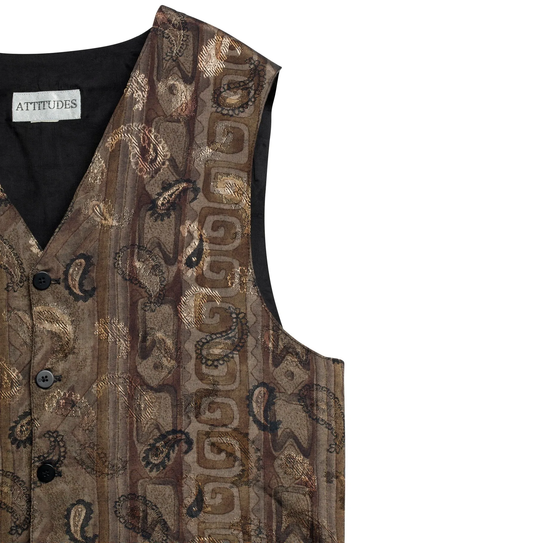 Damask Weave Viscose Blend Paisley Vest