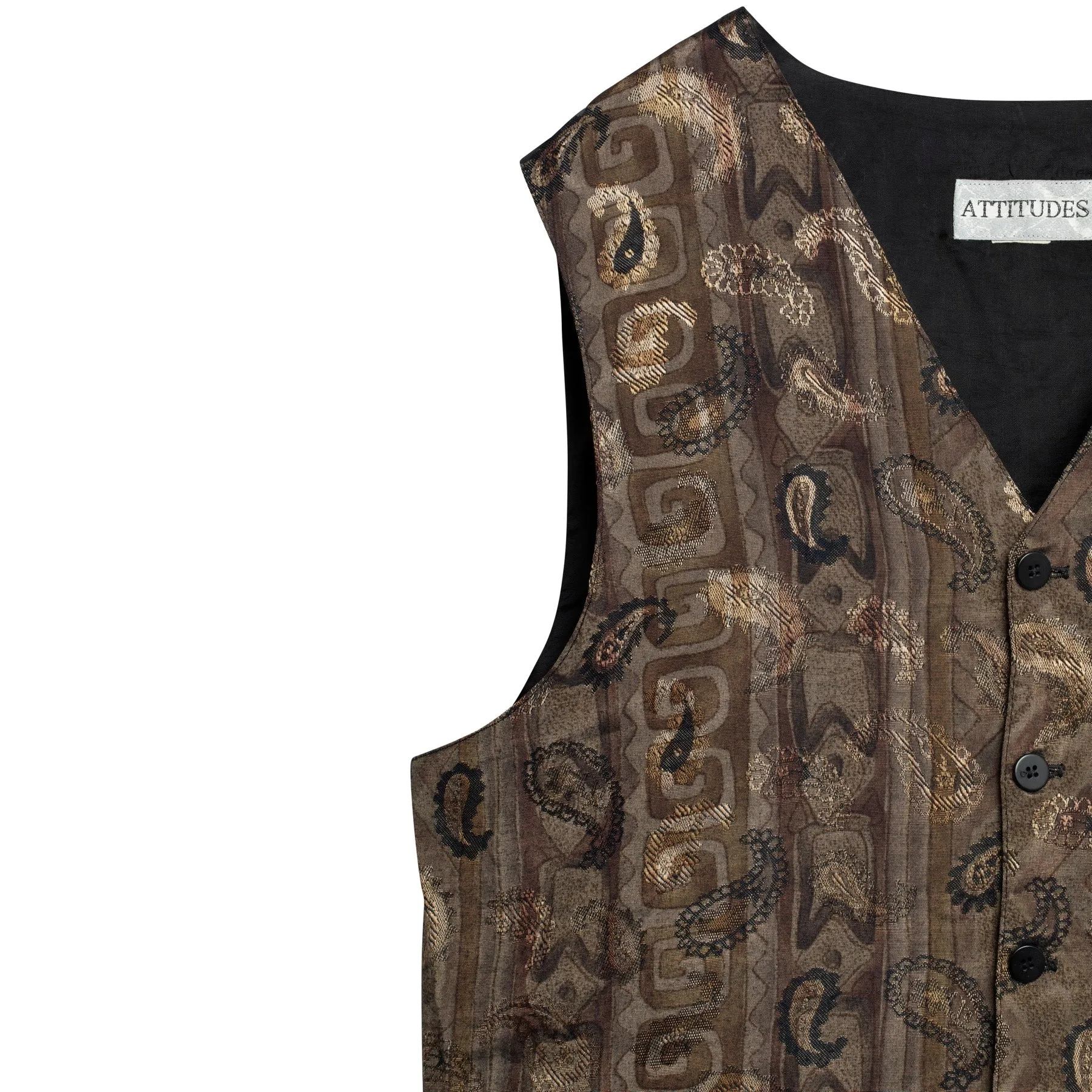 Damask Weave Viscose Blend Paisley Vest