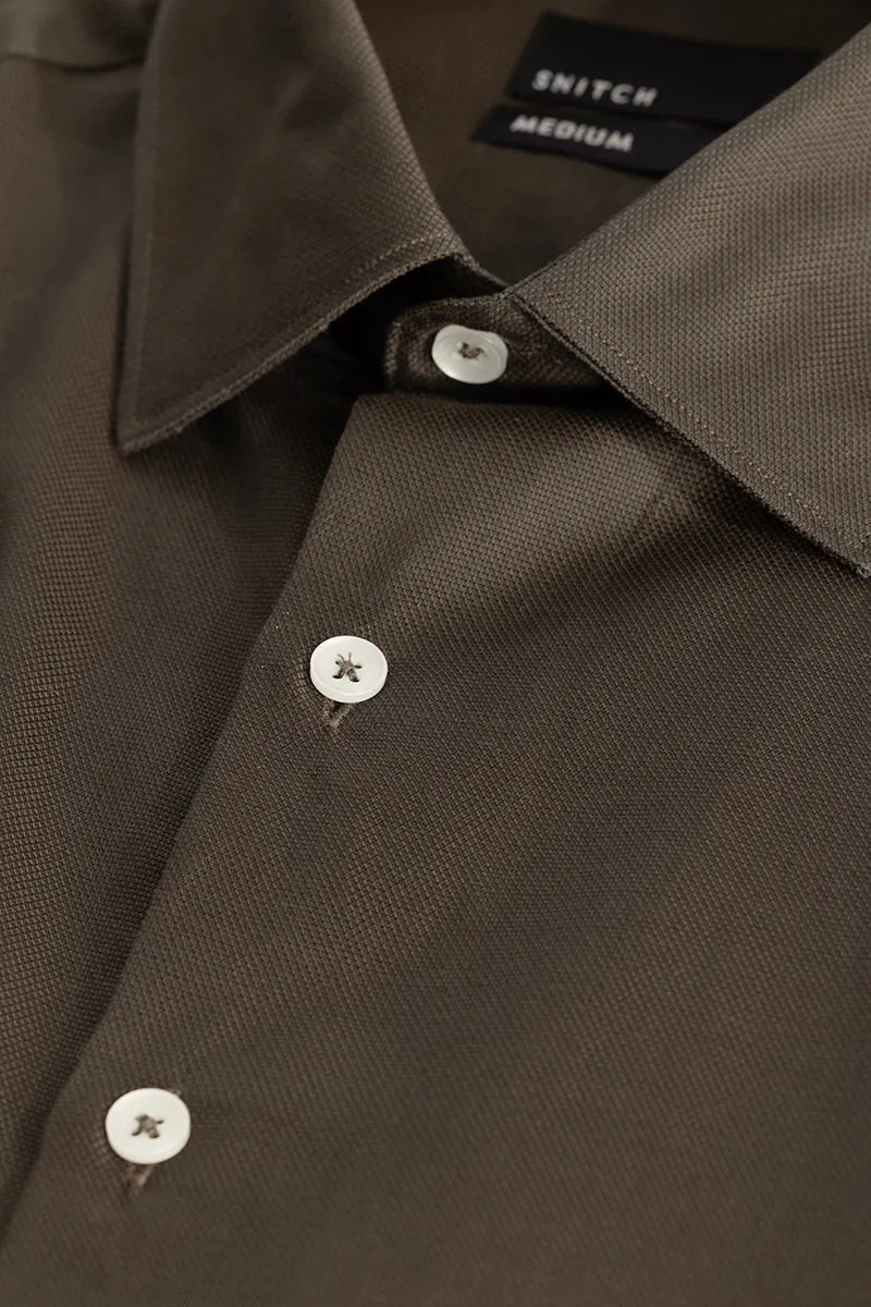 Easy Iron Brown Slim Fit Shirt