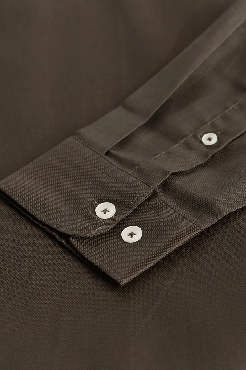 Easy Iron Brown Slim Fit Shirt