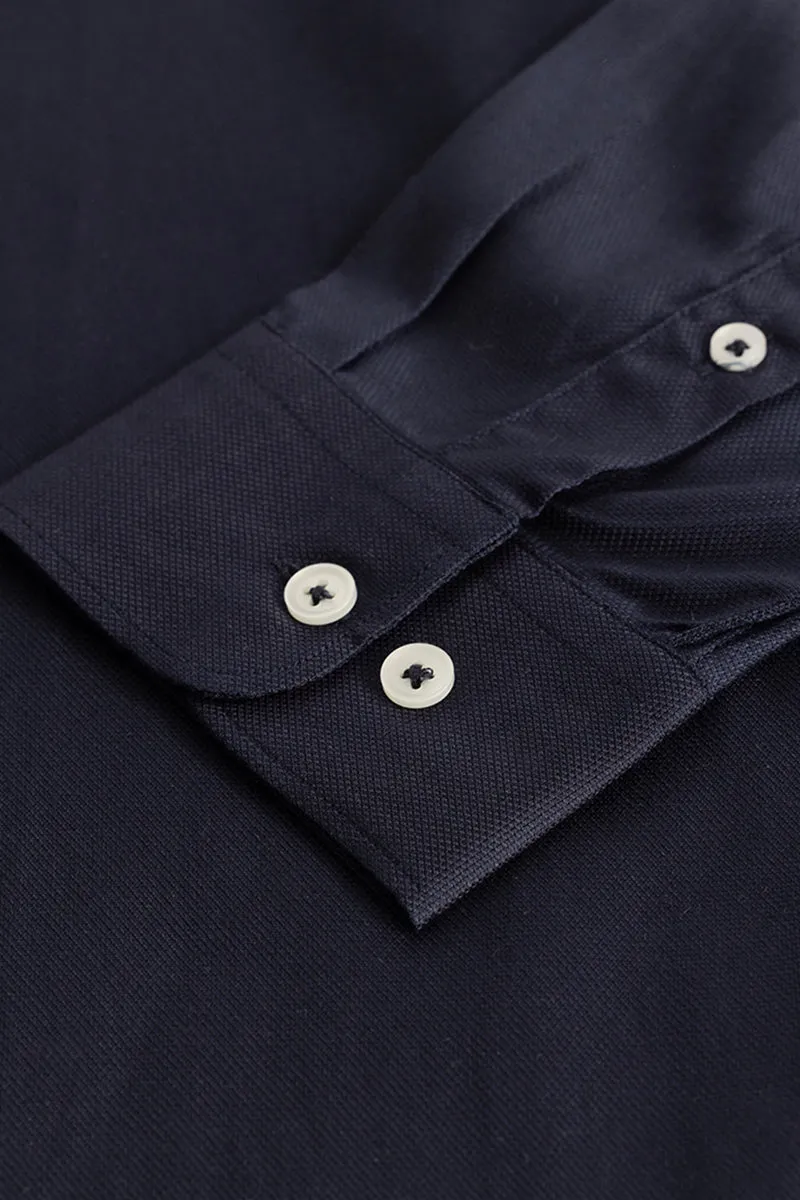 Easy Iron Navy Slim Fit Shirt