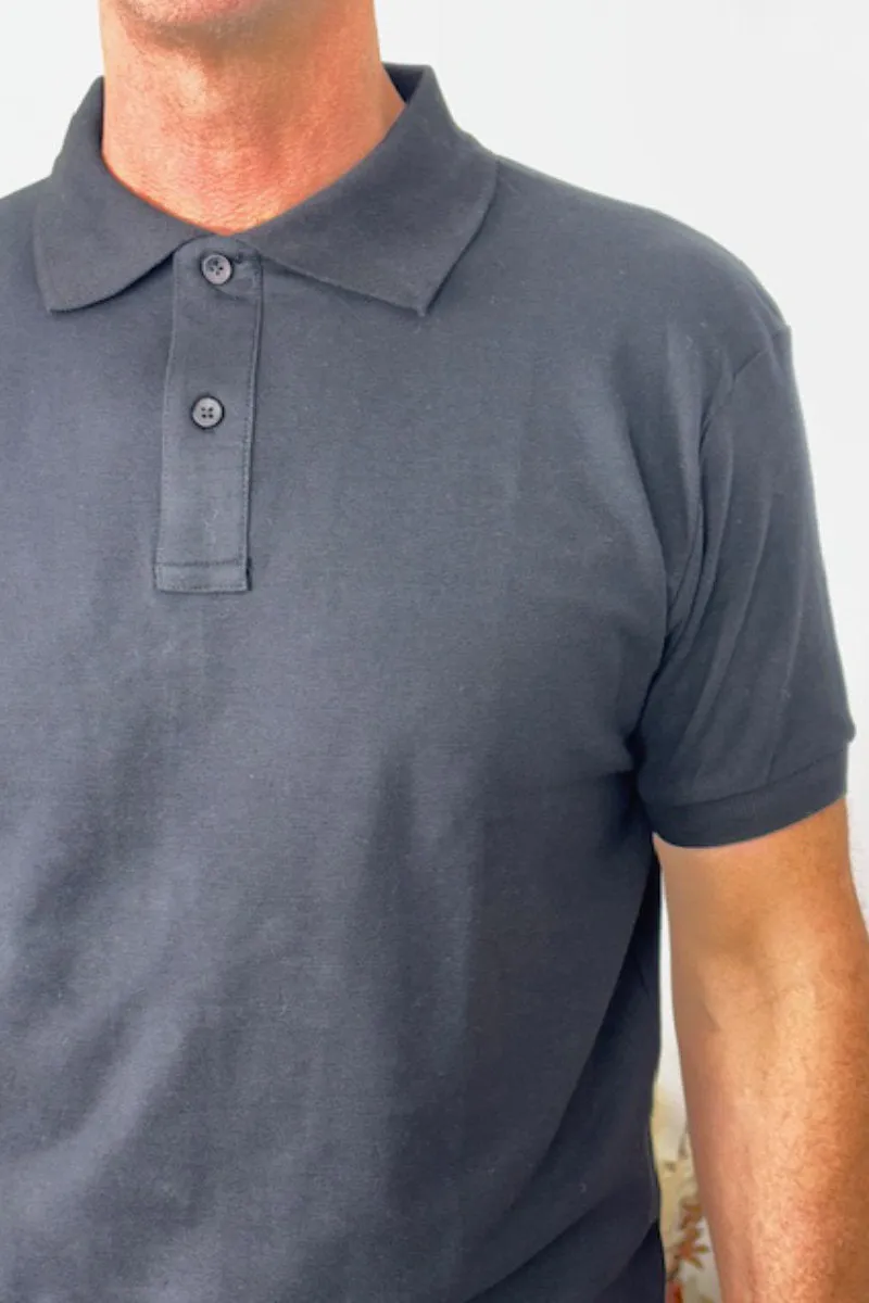 Enfari Black Men's Polo Tops 100% Cotton
