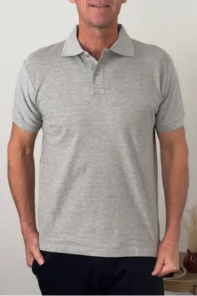 Enfari Marl Grey Men's Polo Tops 100% Cotton