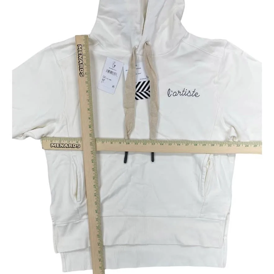 Free People x Sandrine Rose Embroidered L Artiste Hoodie College Cotton Size S New