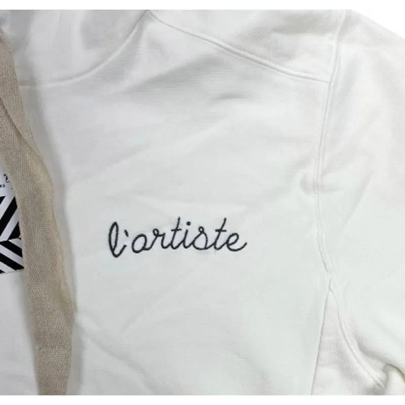 Free People x Sandrine Rose Embroidered L Artiste Hoodie College Cotton Size S New
