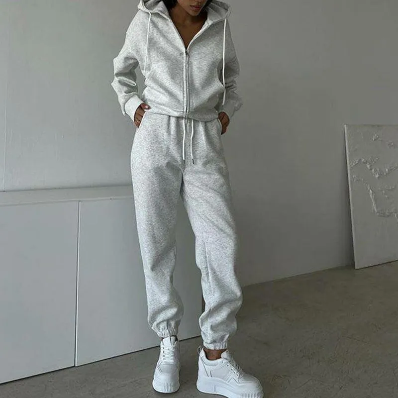 Hooded Top & Drawstring Pants 2-Piece Set