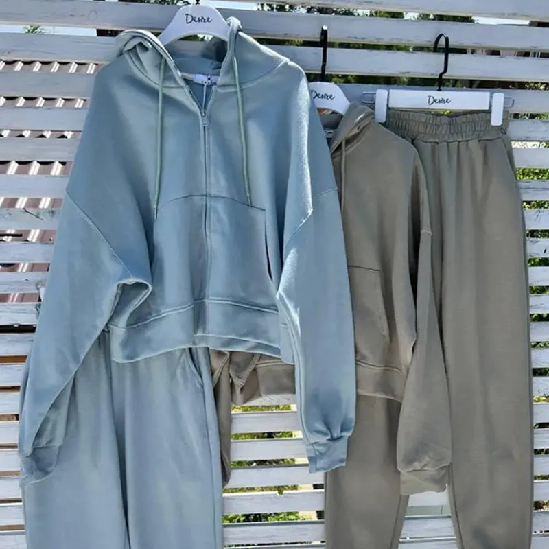 Hooded Top & Drawstring Pants 2-Piece Set