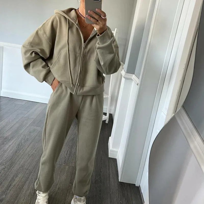 Hooded Top & Drawstring Pants 2-Piece Set