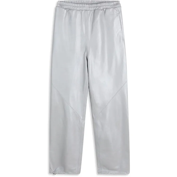 LUXE LEATHER JOGGER -SILVER