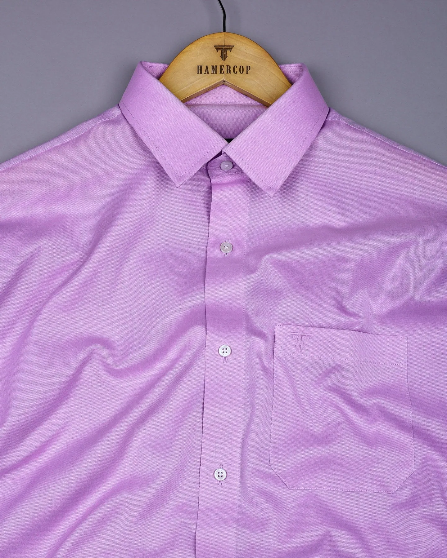 Pearly Purple Oxford Cotton Plain Formal Shirt