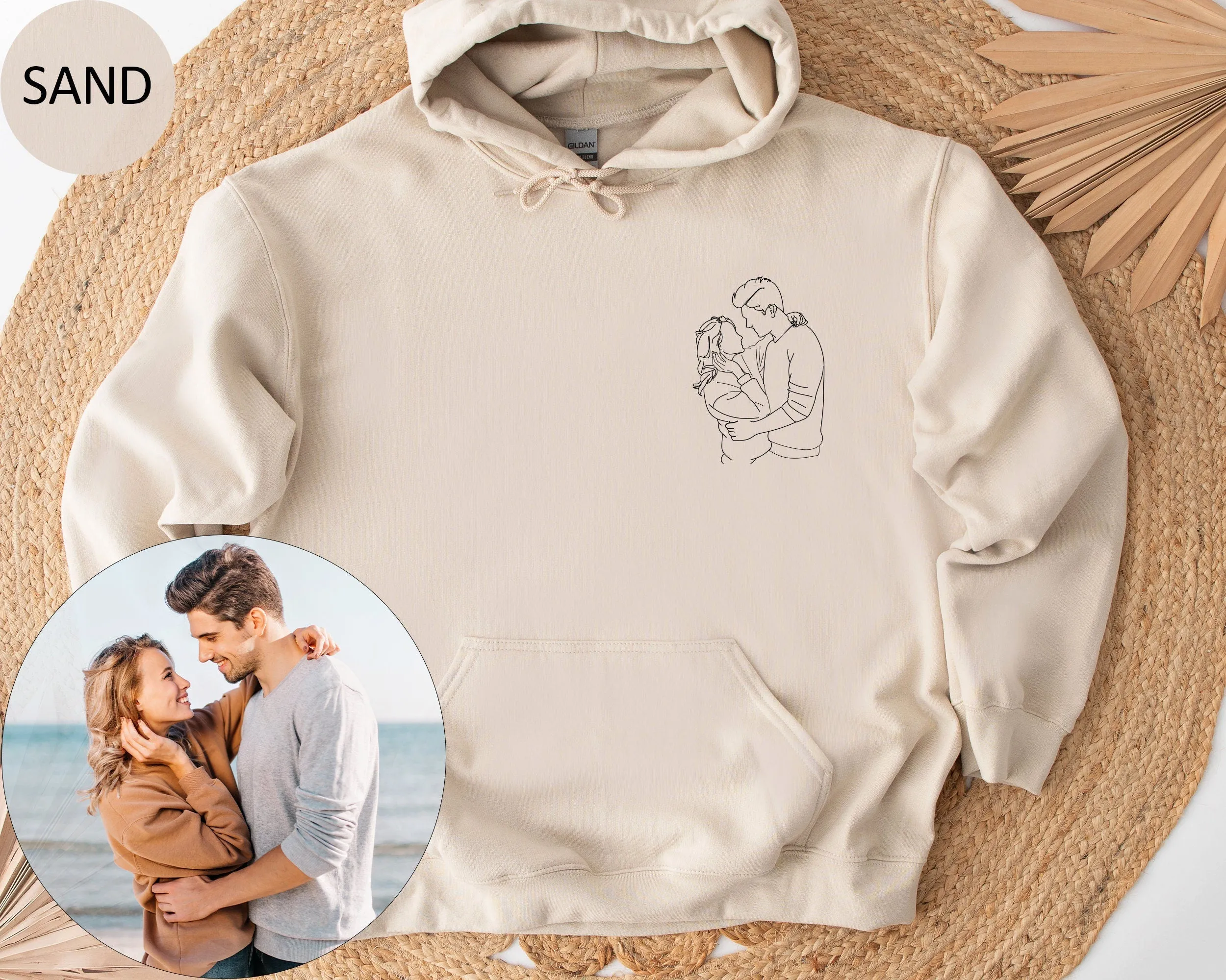 Personalized Embroidered Sweatshirt and Hoodie Gifts for Couples