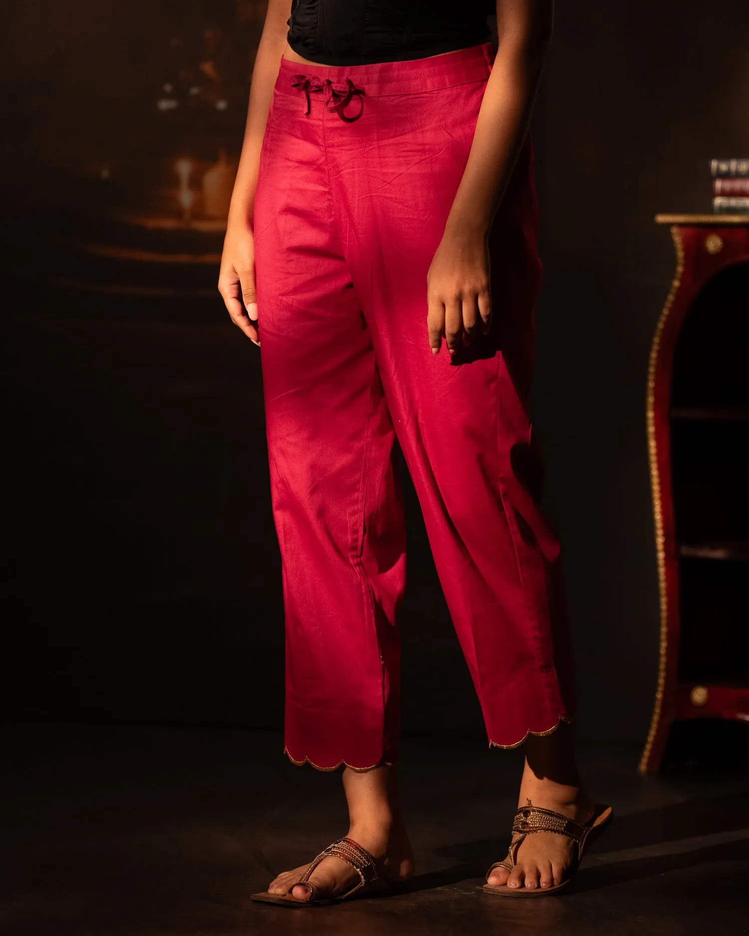 Pink Cotton Satin Bottom