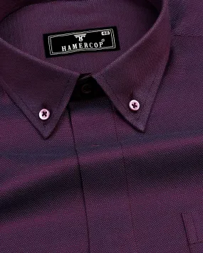 Purple Two Shaded Dobby Texture Cotton Shirt