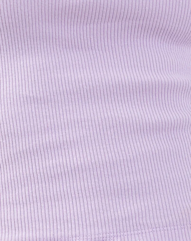 Roxe Ribbed Vest Top in Soft Lilac