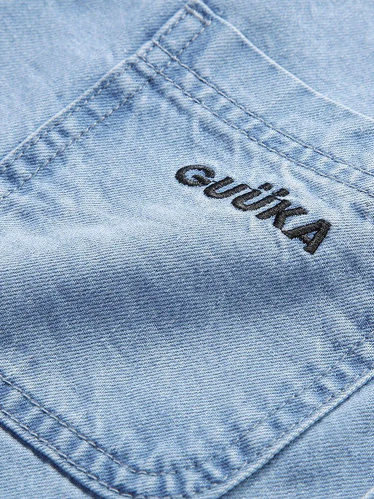 Short Top Asymmetrical Blue Denim