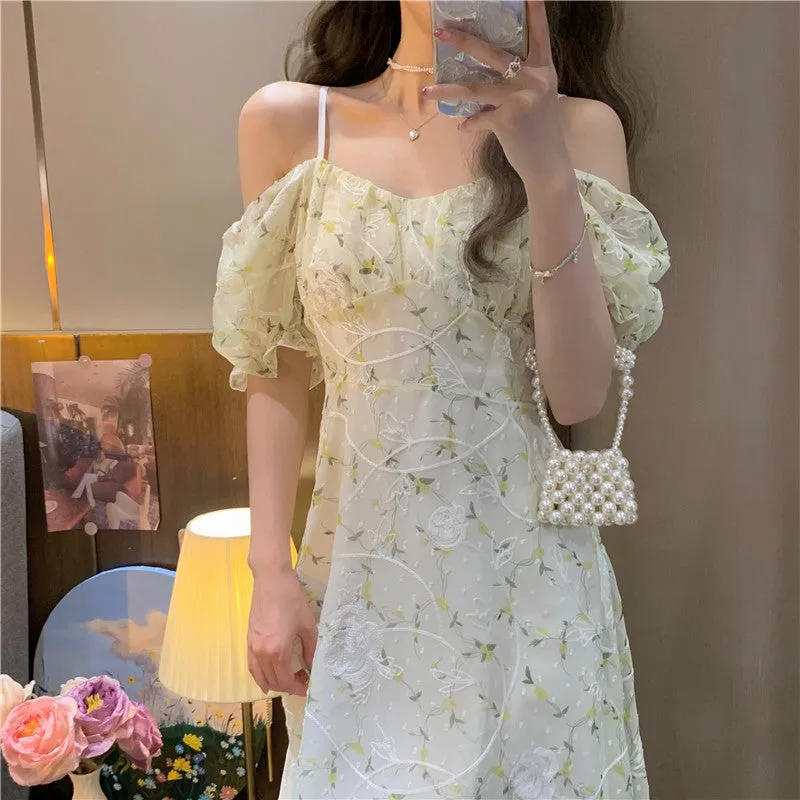 Small Fresh Suspender Floral Dress