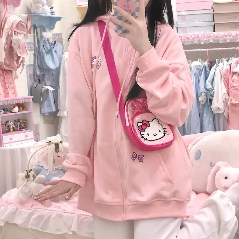 Soft kitty zipper hoodie