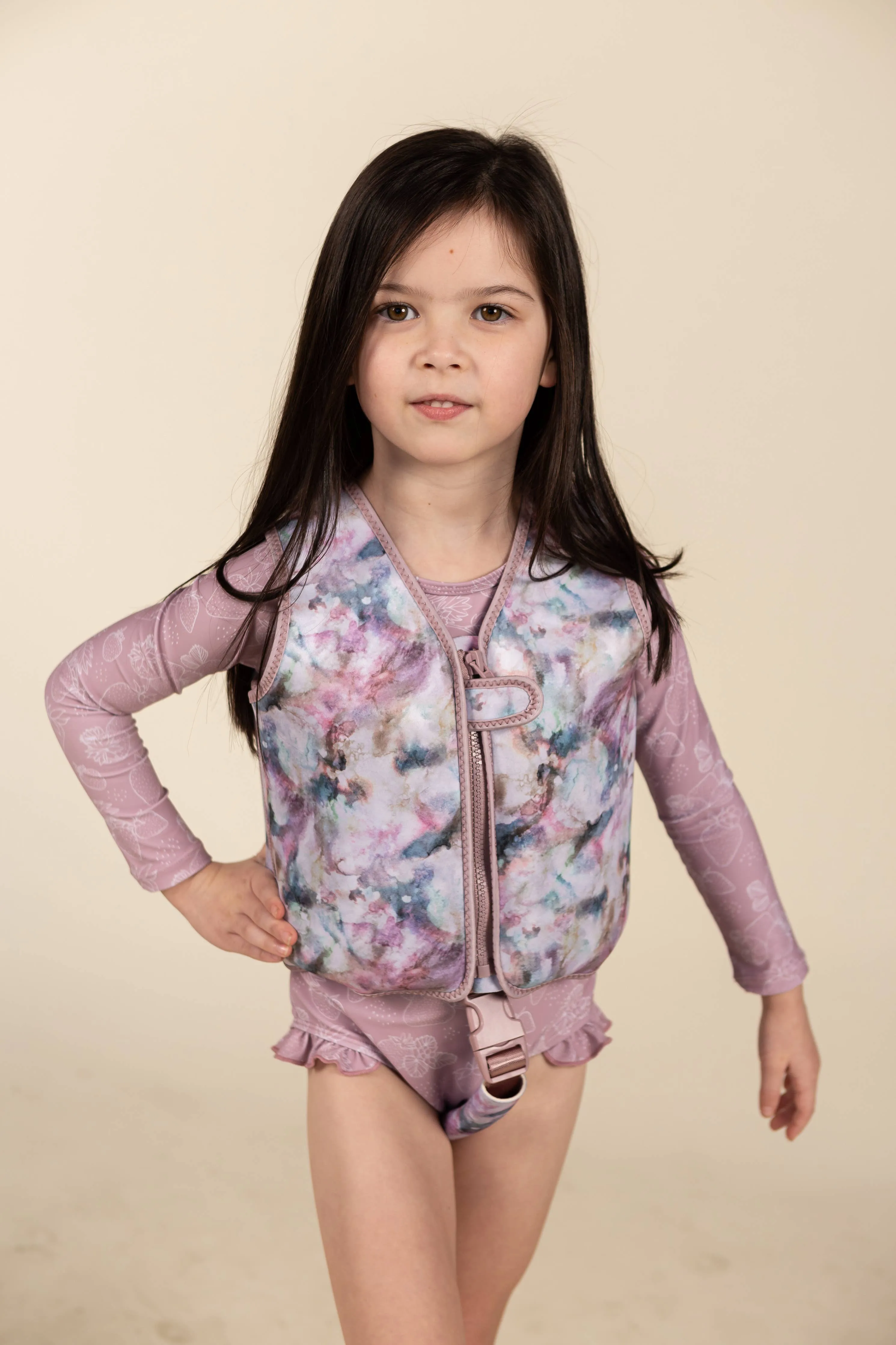 Swim Vests: Small (1-3Y) / Line Rose