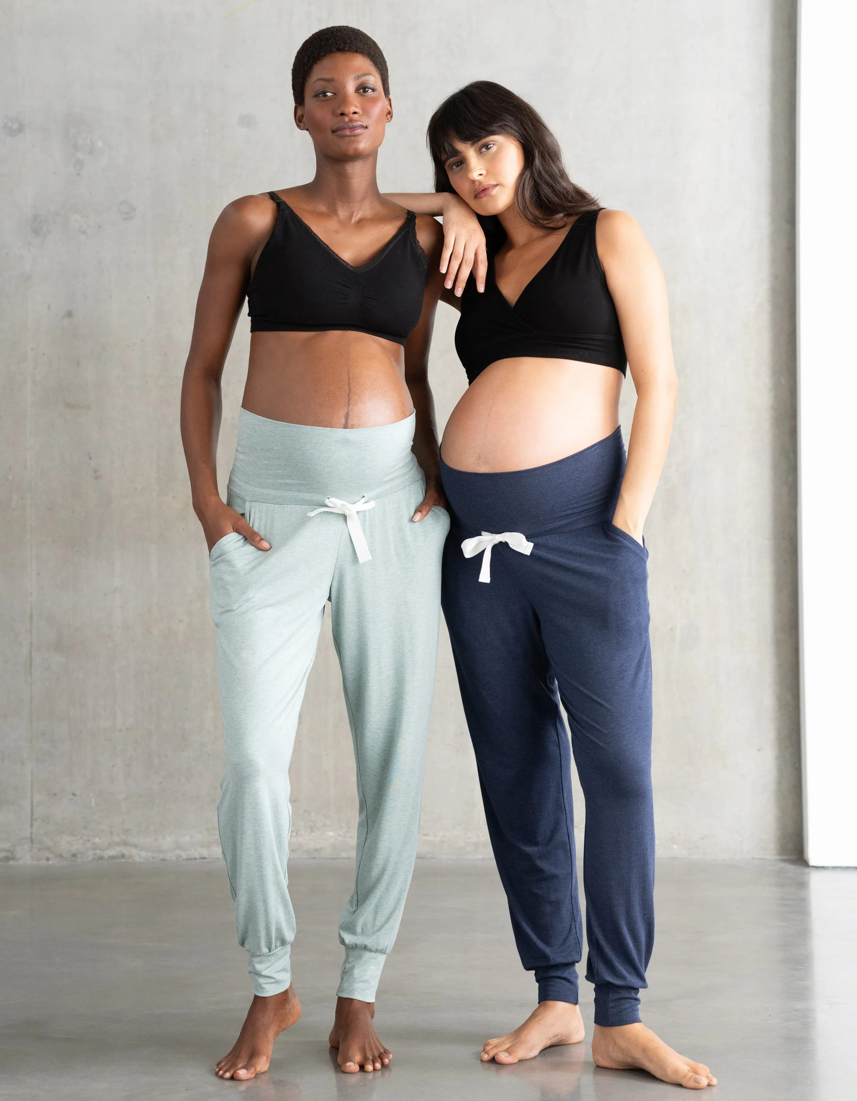 Twin Pack Maternity Lounge Pants – Navy   Sage