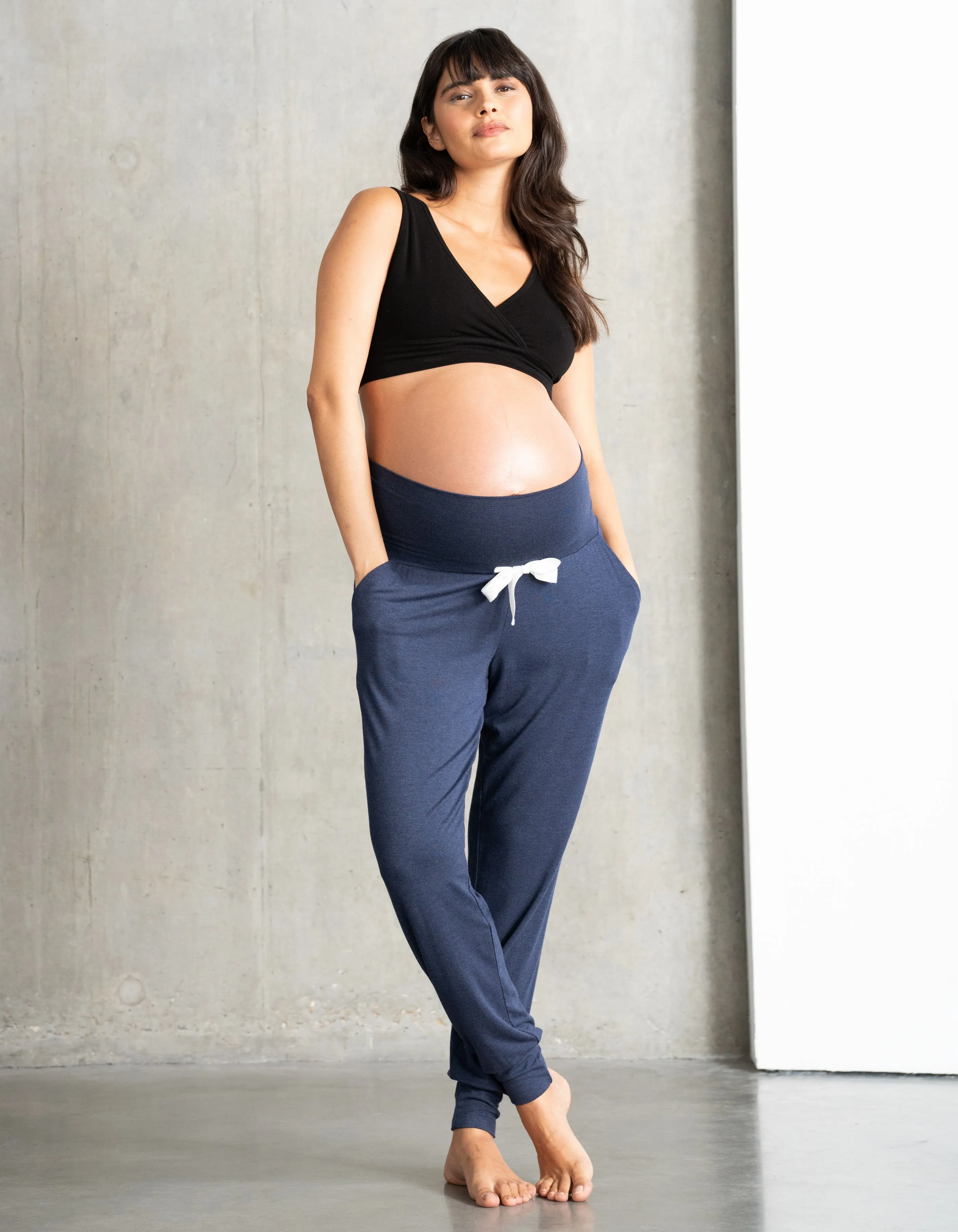 Twin Pack Maternity Lounge Pants – Navy   Sage