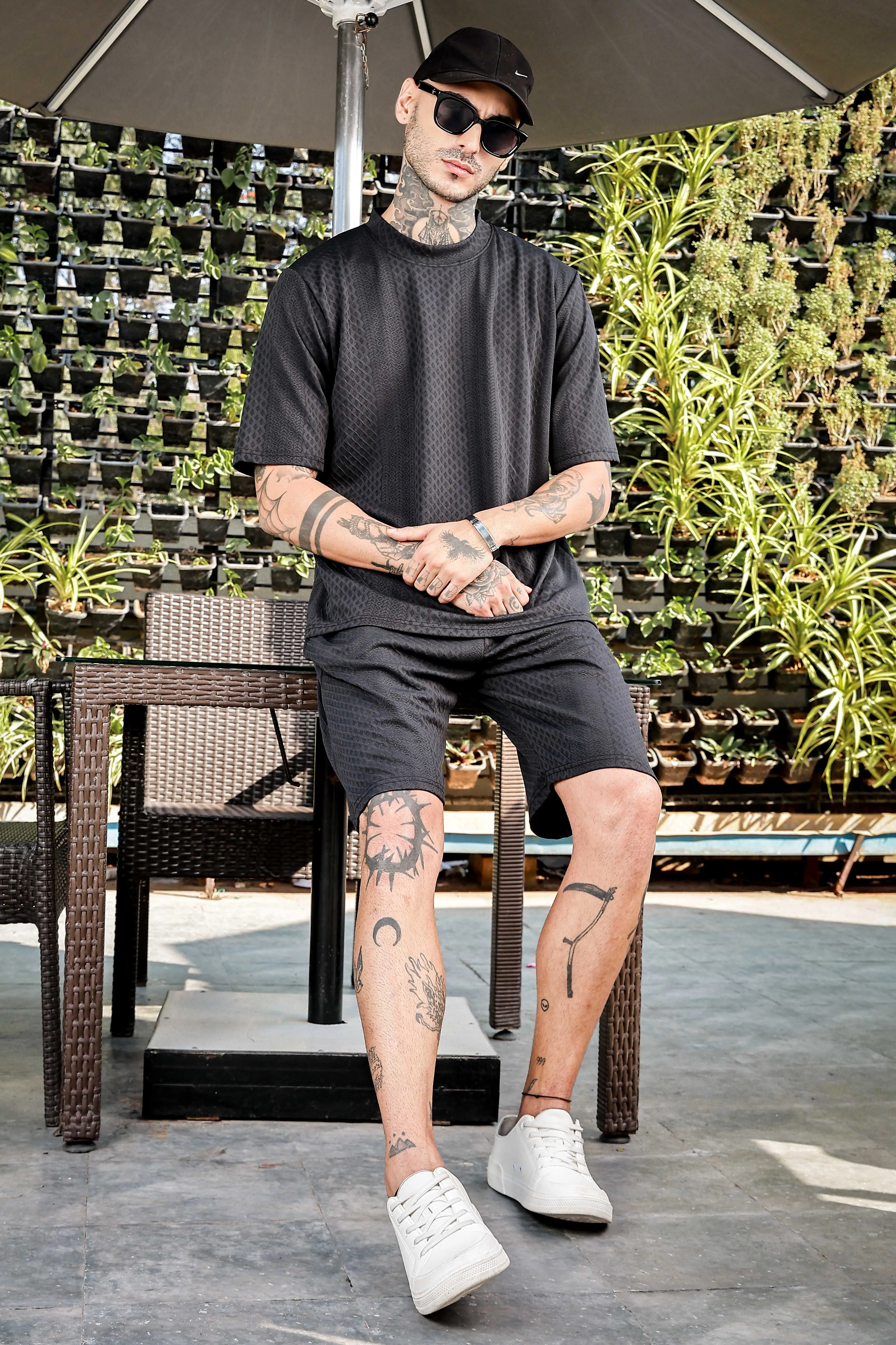 Unisex Black Casual Wear Knitted All-Day Comfort Shorts