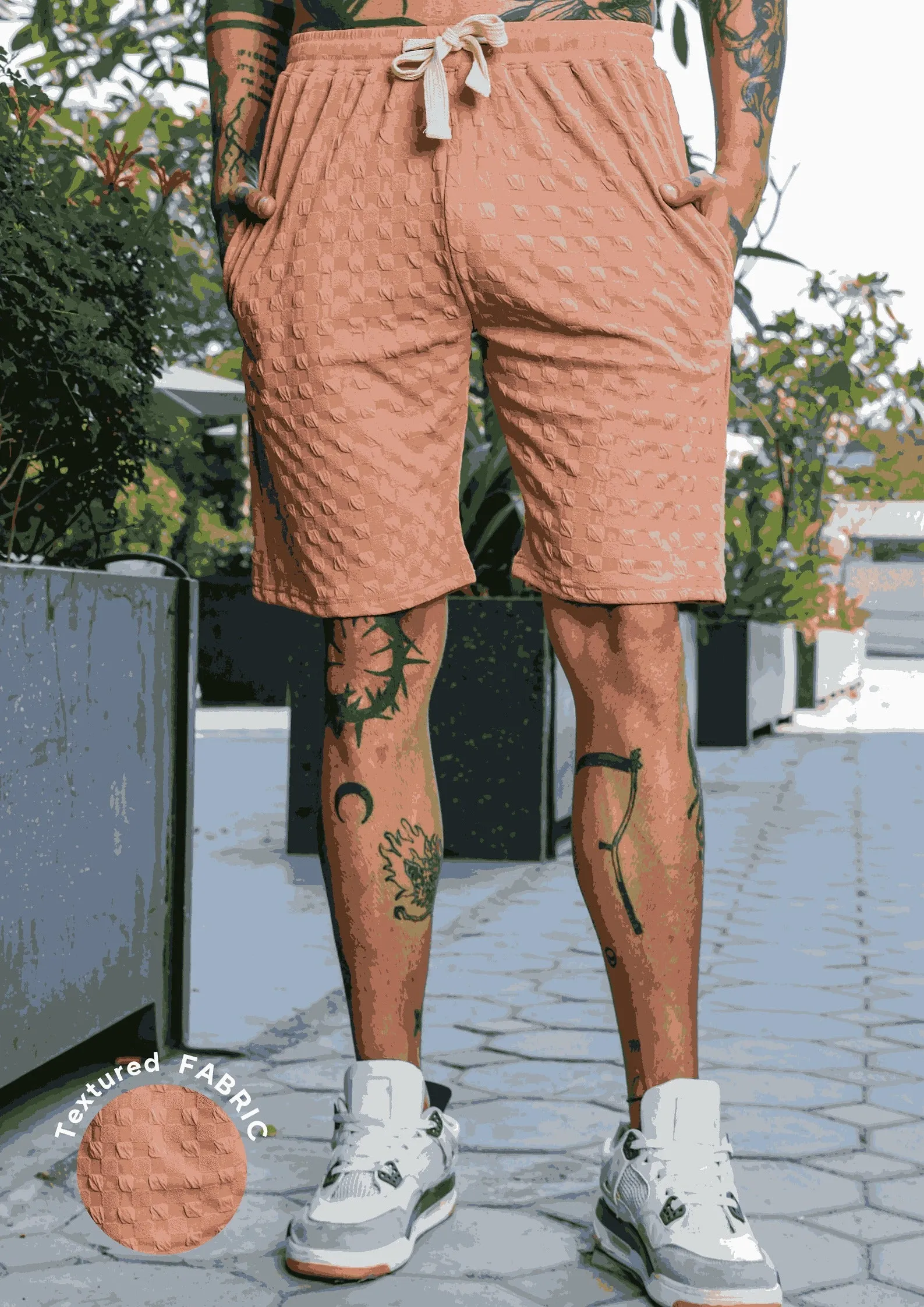 Unisex Brown Casual Wear Knitted All-Day Comfort Shorts
