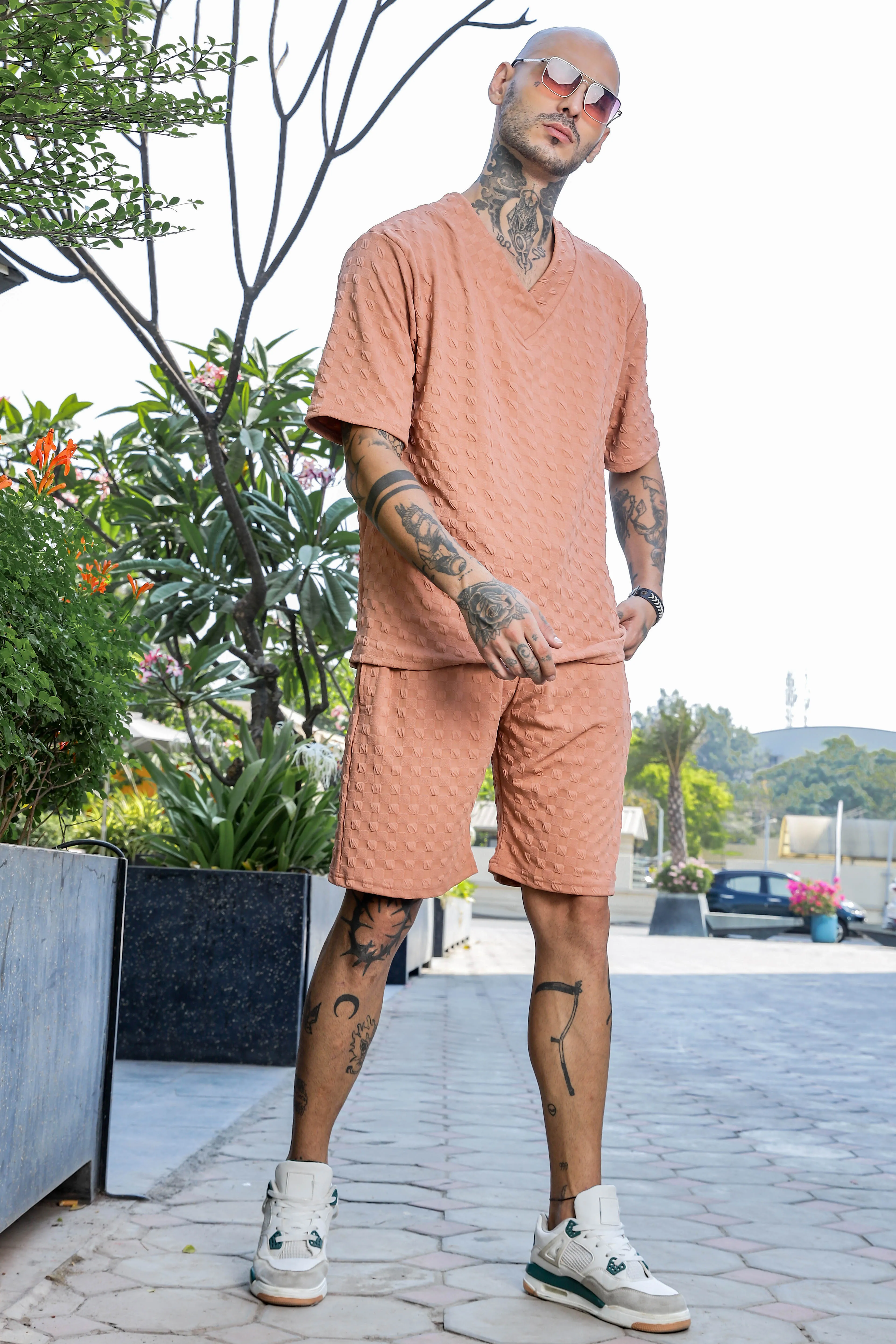 Unisex Brown Casual Wear Knitted All-Day Comfort Shorts