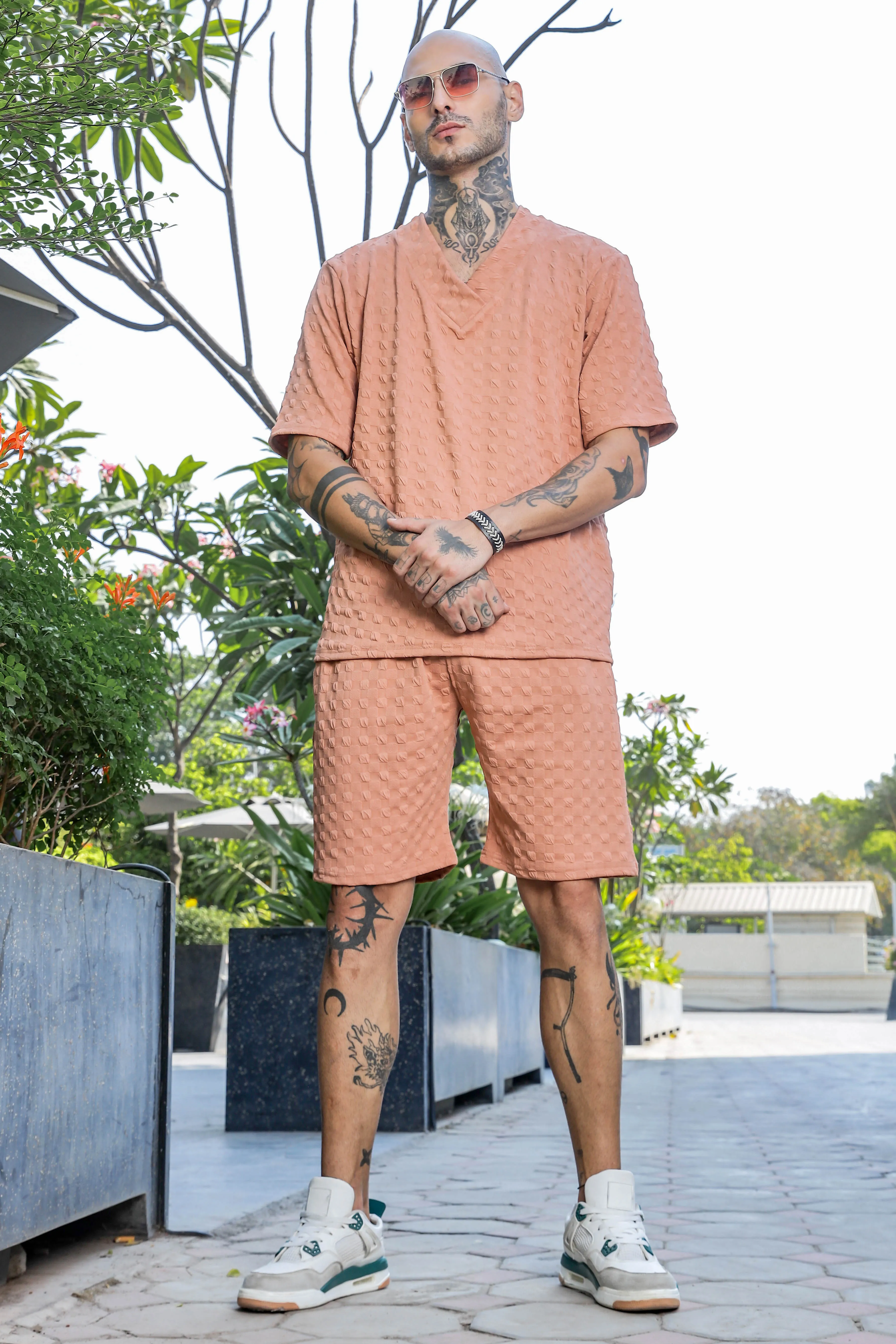Unisex Brown Casual Wear Knitted All-Day Comfort Shorts