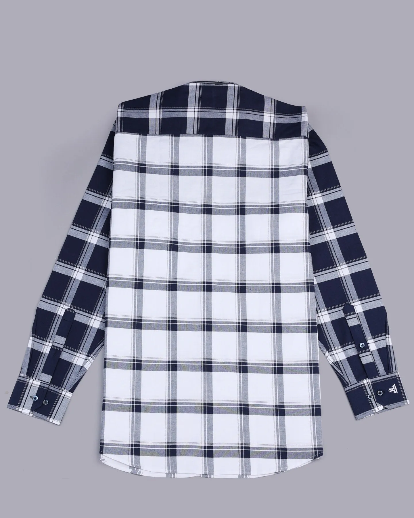 White With NavyBlue Check Oxford Cotton Designer Shirt
